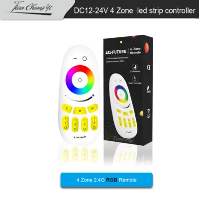 12-24V 2.4G RF LED controller Wirelesss Dimmer RGB RGBW4-Zone Remote led strip - Image 1 of 4