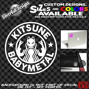 Kitsune Babymetal Custom Sticker decal Car truck window JDM Jrock Jpop Fox - Picture 1 of 1