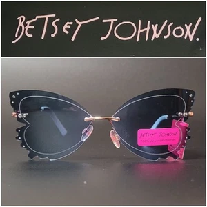 Betsey Johnson Blue Gold Take Flight Butterfly Fairy Princess Sunglasses NWT - Picture 1 of 8