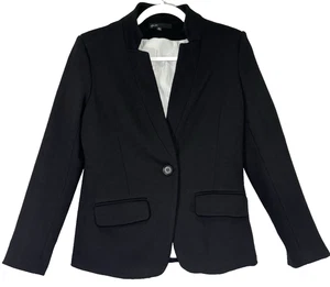 Blazer Gibson para mujer pequeño negro tejido elástico una muesca forrado con un solo botón - Imagen 1 de 18