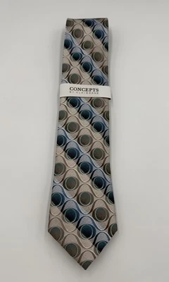 Claiborne Blue Hand Made Imported Silk Men’s Neck Tie Made In China- NEW - Image 1 of 4