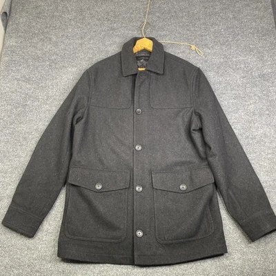 Chaqueta Banana Republic Para Hombre Grande Mezcla de Lana Carbón Abrigo de Campo Botón Delantero Foto 1 de 4