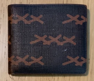 Ermenegildo Zegna Dunkelgrau / Muster Herren Leder Geldbörse Vintage Italienisch - Bild 1 von 16
