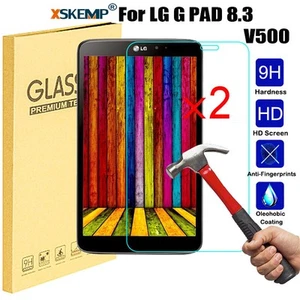 2Pc for LG G PAD 8.3 V500 G Pad 3 IV 4 8.0 Tempered Glass Screen Protector Cover - Picture 1 of 16