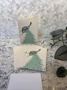 13 Vintage Rarität Kliban 1978 Kätzchen Katze Tabby Weihnachtsbaum Stern Grußkarte - Bild 1 von 10