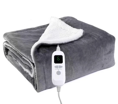 HEATED BLANKET THROW FLANNEL ELECTRIC BEST GIFT SAFE AND COMFORT 160X130 - Image 1 of 4