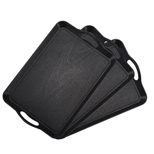 Plastic Serving Tray with Handles, 3 Pack Serving Trays for 16.5"x 11" - Picture 1 of 7