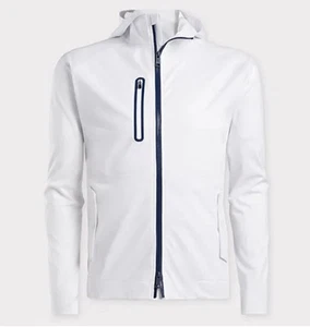 G/FORE Golf Jacket Weather Resistant Repeller White Shell Hooded Mens Sz L $295 - Picture 1 of 6