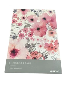 Kaisercraft Magenta Sticker Book, 6 Designs/2 Each Floral Flowers Pink - Picture 1 of 2