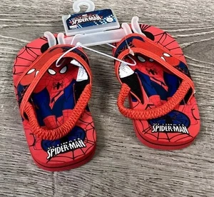 Spiderman Toddler Flip Flops With Ankle Strap Size 5/6 Baby Sandals Shoes Sandal - Picture 1 of 10