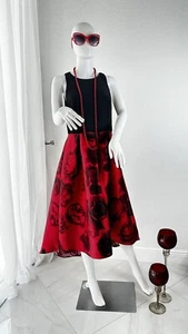SLNY Floral Fit & Flare Cocktail Dress Sleeveless Satin Party Dress Sz: 12 - Picture 1 of 18
