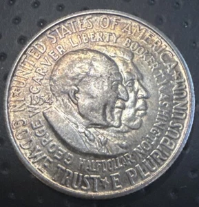 1954-S WASHINGTON CARVER COMMEMORATIVE HALF DOLLAR 90% Silver UNC Uncirculated - Picture 1 of 4