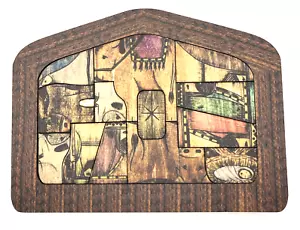 Wooden Christmas Jigsaw Puzzle Nativity Scene Wood Burned Handcrafted Design - Picture 1 of 6