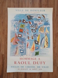 ORIGINAL 1954 Ville De Honfleur Hommage Raoul Dufy Salles de Hotel Ville Poster - Picture 1 of 7