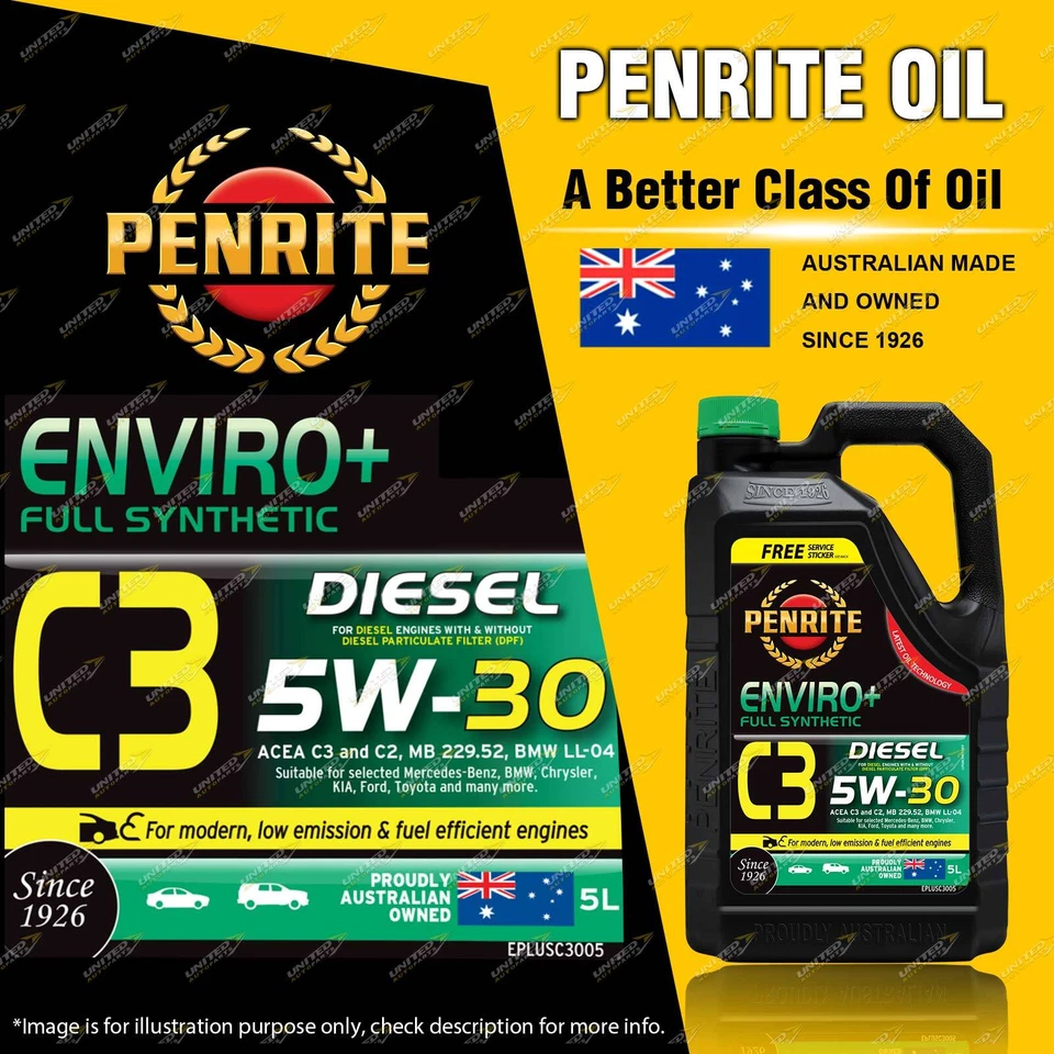 Penrite Enviro+ C3 5W-30 Engine Oil 5L for Caterham Seven 1.4L 2.0L 2.3L Diesel - image 1 of 2