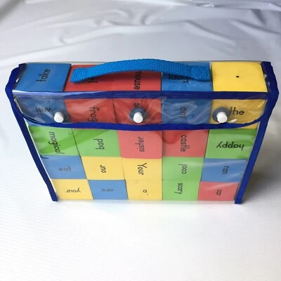 Foam Word Blocks Cubes Children's Language Learning Kids Education Carry Set - Image 1 of 4