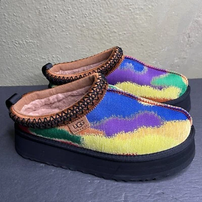 New UGG Tazz Pridepop Pride Shearling Platform Women's Slippers Size 7 - Image 1 of 4