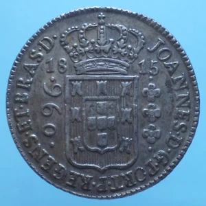 BRASILE JOAO 960 REIS 1815 ARGENTO SILVER COIN SPL CURRENCY COLLEZIONE - Imagen 1 de 2