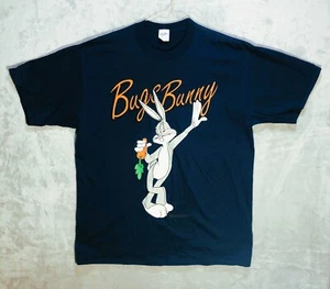 Vintage 1992 Bugs Bunny Cartoon Character T-Shirt Black XL made in usa - Picture 1 of 7