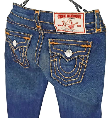 TRUE RELIGION Womans Dark BILLY SUPER T JEANS Stretch Skinny - W 23" - UK5 - £23 - Image 1 of 4