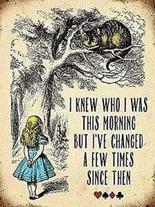 Alice In Wonderland "I knew who i was this morning, but..." fridge magnet   (og)