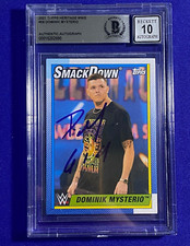 WWE DOMINIK MYSTERIO Signed 2021 Topps Heritage Card #58 Beckett Slabbed AUTO 10
