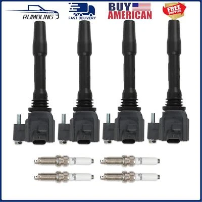 4x Ignition Coil & 4 IRIDIUM Spark Plug for BMW 330i xDrive X1 Mini Cooper UF750 - Imagem 1 de 4