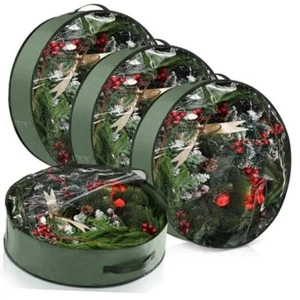 4 Pack Wreath Storage Container Christmas Wreath Storage Box with 30 Inch Green - Picture 1 of 8