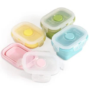 Collapsible Silicone Food Storage Container Portion Control Container With Clipo - Picture 1 of 6