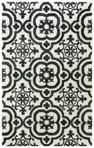 5x7 Rizzy Rugs Ivory Floral Mirrored Rings Area Rug MRX104 - Aprx 5' x 7' 6" - Picture 1 of 2