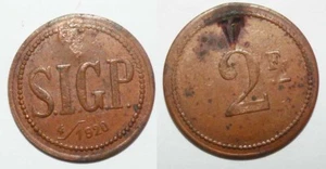 1 Münze 2 Franken Sigp 1920 Mauretanien Cu/Alu (001) - Bild 1 von 1