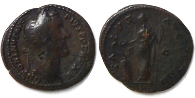 138-161 AD Roman Antoninus Pius Salus AE Dupondius - Image 1 of 3