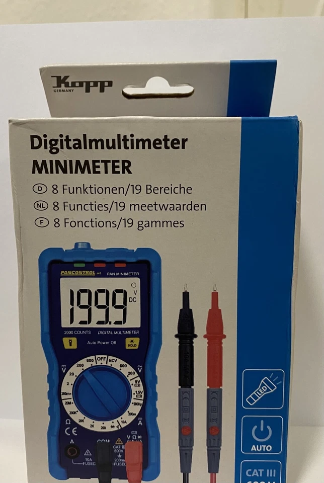 KOPP PAN Minimeter Digitalmultimeter Strommesser 8 Funktionen 21 Bereiche CATIII - Bild 1 von 1