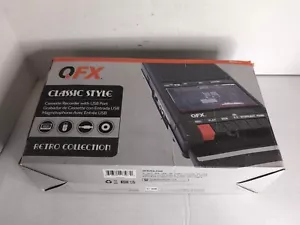 QFX Retro Shoebox Cassette Tape Recorder AUX USB Built In Mic Retro-39 - Picture 1 of 9