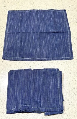 Napkins Cloth Cotton Blue Napkins Dining 16.5x15 Set of 6 Pre-own - Image 1 of 3