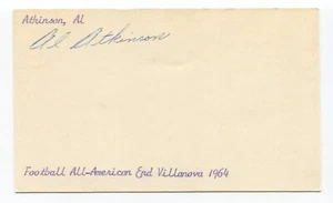 Al Atkinson Signed 3x5 Index Card Autographed New York Jets Super Bowl Champion - Picture 1 of 2