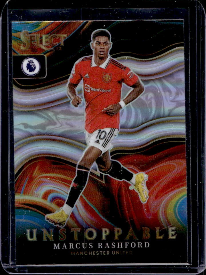 2022-23 Select Premier League Marcus Rashford Silver Prizm Unstoppable #12