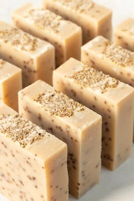 Handmade Ylang Ylang Essential Oil Raspberry Seed and Fench Pink Clay Soap - Image 1 of 3