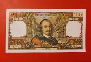 Billet 100 Fr Corneilles 1.04.1965 Fay 65/07 Alph. T.78 SPL / AU !! - Imagen 1 de 2