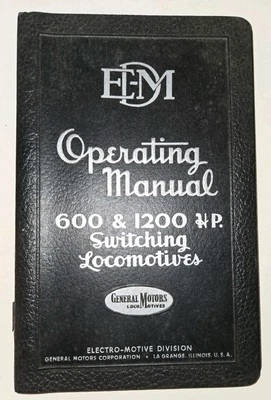 1950 General Motors Electromotive 600 & 1200 HP Operating Manual SW-1 SW-7 2303 - Image 1 of 4