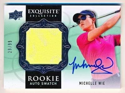 2014 Upper Deck Exquisite Golf Michelle Wie RPA Patch Auto Rc SP #85 (29/99) - Image 1 of 2