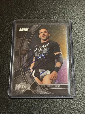SIGNED #3 RODERICK STRONG 2025 SkyBox AEW Metal Universe - Image 1 of 2