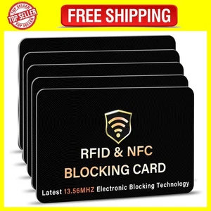 5 Pack RFID Blocking Card - Protects Wallet, NFC Contactless Bank Card Blocker - Picture 1 of 10