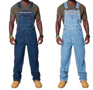 New Fashion Men's Denim Dungaree Dungarees Jeans Bib Overalls Suspenders Pant - Picture 1 of 15