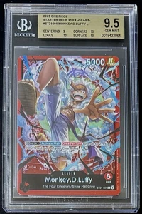 BGS 9.5 One Piece ST21-001 L Monkey.D.Luffy - English - EX Gear5 - Graded - Picture 1 of 2
