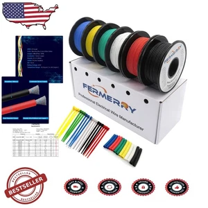 Elektrisches 24 AWG Silikonkabel-Kit - 6 Farben, 50 Fuß, flexibel, verzinntes Kupfer - Bild 1 von 9