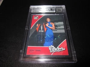 JACKIE YOUNG SIGNED 2019 DONRUSS THE ROOKIES CARD BECKETT SLAB AUTO GRADE 10 RC - Picture 1 of 6