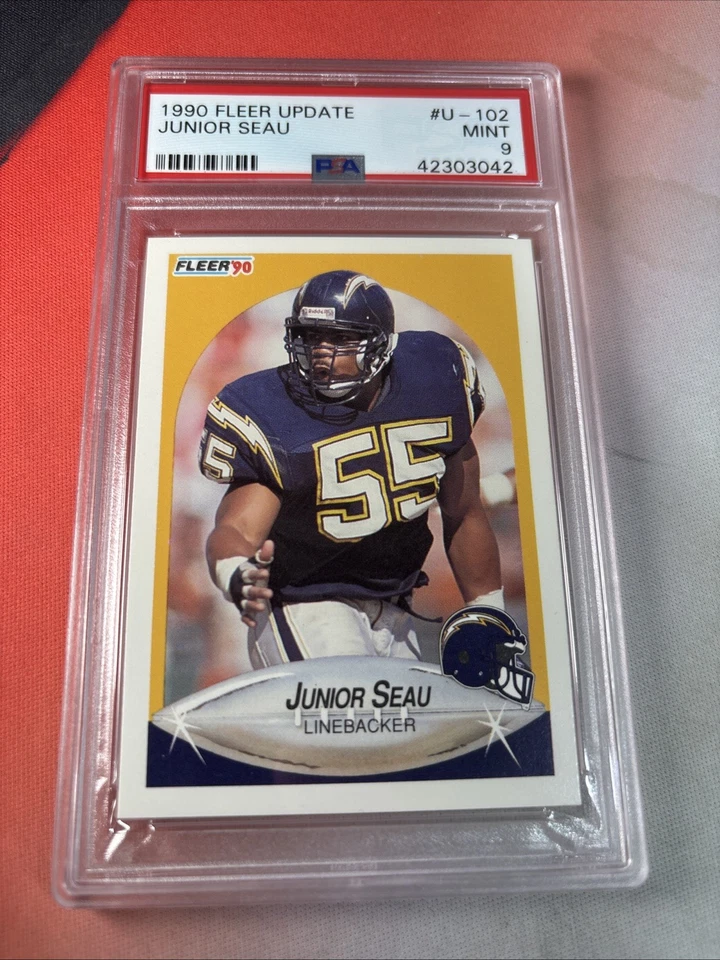 1990 Fleer Update Junior Seau PSA 9 Rookie RC #102 Chargers - Image 1 of 1