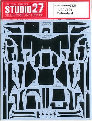 STUDIO27 CD20020 1/20 Jordan 191 J191 foglio decalcomania fibra di carbonio n... - Immagine 1 di 3