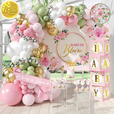 Guirnalda de arco de globo para niñas decoraciones de baby shower bebé en flor 338 piezas Foto 1 de 4